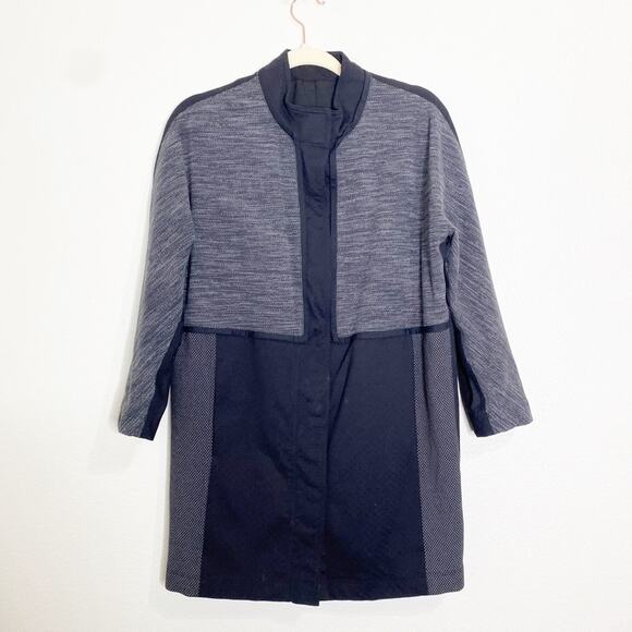 lululemon cacoon car coat black grey long jacket size small - Picture 2 of 9